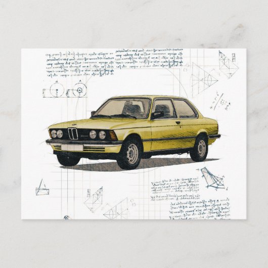 Vintages BMW-Fahrzeug Postkarte (Vorderseite)