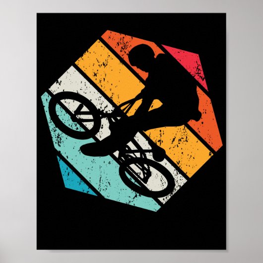 Vintages BMX Reiter Retro Bicycle Stunt Race Poster (Vorne)