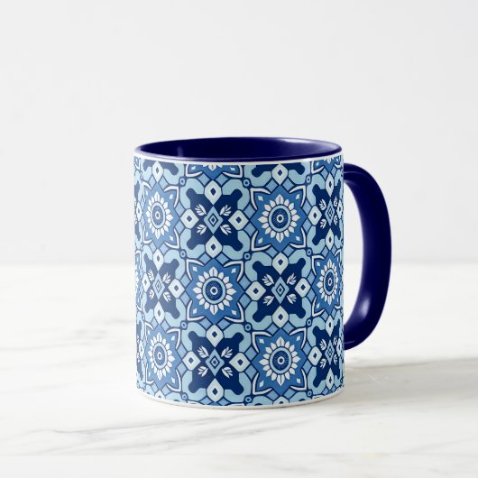 Vintages Boho Bläsermuster Tasse (VorderseiteRechts)