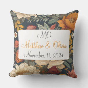 Vintages Boho-Blumenmuster-Hochzeitsgeschenk Kissen