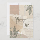 Vintages boho-chic-grünes Monogramm-Brautparty Einladung (Rückseite)