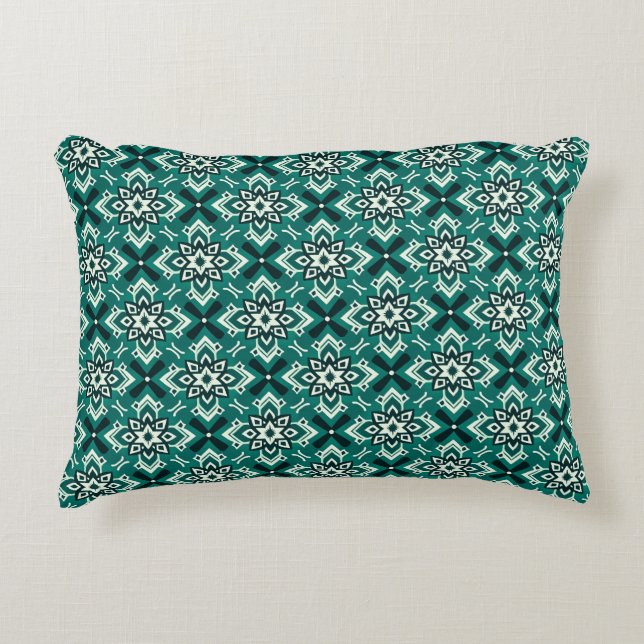 Vintages Boho geometrisches Muster Dekokissen (Vorderseite)