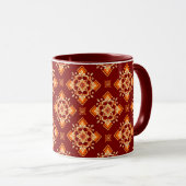 Vintages Boho geometrisches Muster Tasse (VorderseiteRechts)