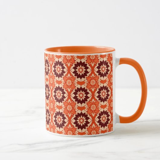 Vintages Boho geometrisches Muster Tasse (Rechts)
