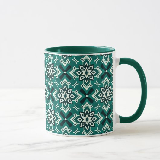 Vintages Boho geometrisches Muster Tasse (Rechts)