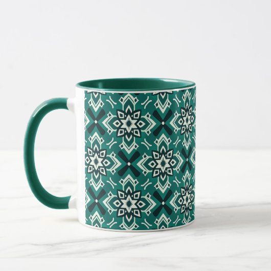 Vintages Boho geometrisches Muster Tasse (Links)