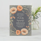 Vintages Boho mit BlumenBrautparty Einladung (Stehend Vorderseite)