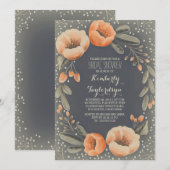 Vintages Boho mit BlumenBrautparty Einladung (Vorne/Hinten)