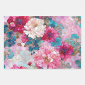 Vintages Boho Mosaik Blumenpapier-Set Geschenkpapier Set (Vorderseite 3)