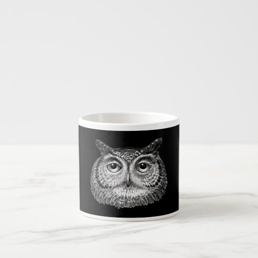 Vintages Boho Owl Design Espressotasse (Vorderseite)