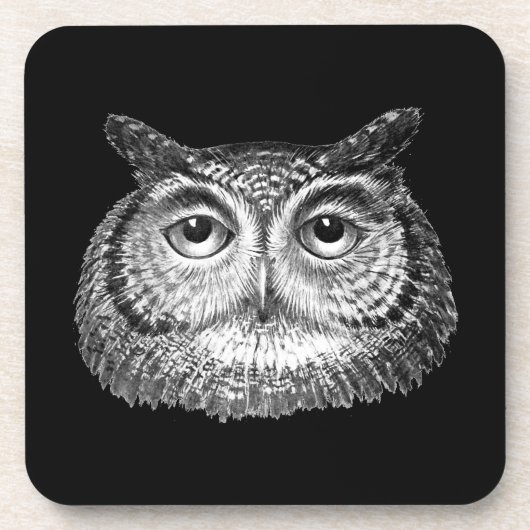 Vintages Boho Owl Design Getränkeuntersetzer (Vorderseite)