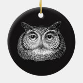 Vintages Boho Owl Design Keramik Ornament (Hinten)
