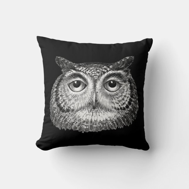 Vintages Boho Owl Design Kissen (Vorderseite)
