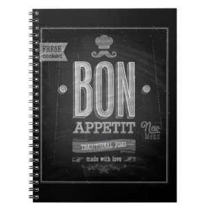 Vintages Bon Appetit Plakat - Tafel Notizblock