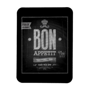 Vintages Bon Appetit Poster - Chalkboard Magnet