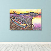 Vintages Boot Leinwanddruck (Insitu (Holzboden))