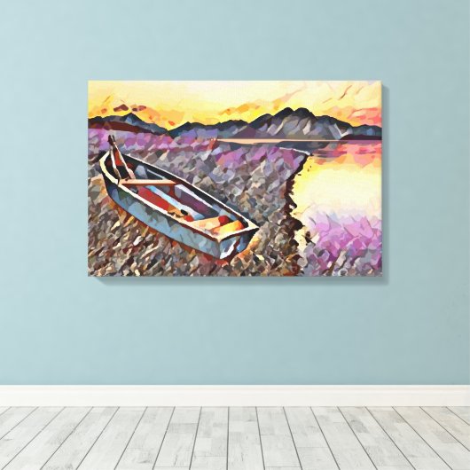 Vintages Boot Leinwanddruck (Insitu (Holzboden))