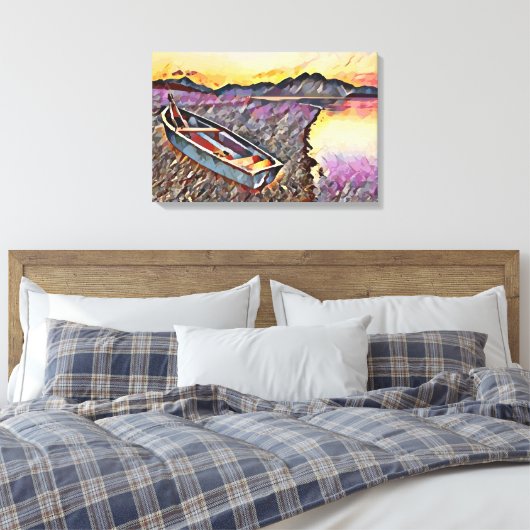 Vintages Boot Leinwanddruck (Insitu (Schlafzimmer))