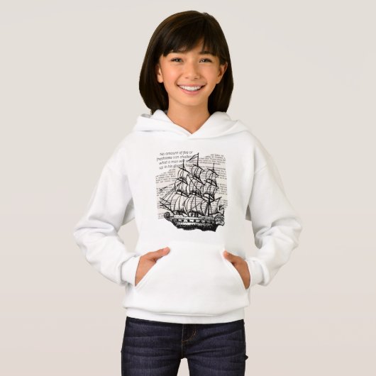 Vintages Boot MIT QUOTE Hoodie (Vorne ganz)