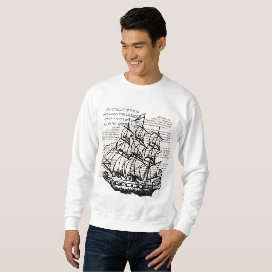 Vintages Boot MIT QUOTE Sweatshirt (Vorne ganz)