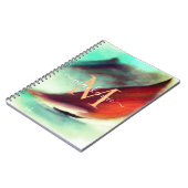 Vintages Boot Wasserfarbe Mit Monogramm Notizblock (Linke Seite)