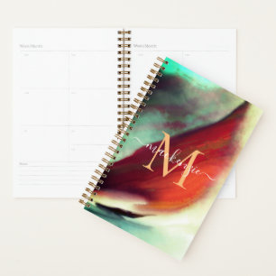 Vintages Boot Wasserfarbe Mit Monogramm Planer