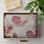 Vintages Bordeaux Ranunculus Blume altes Papier (Geschenk)