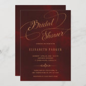 Vintages bordeauxfarbenes Brautparty Einladung (Vorne/Hinten)