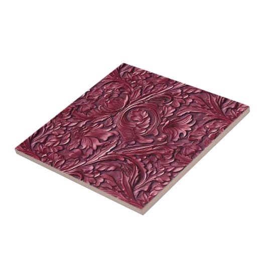 Vintages Bordeauxleder Fliese (Seite)