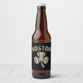 Vintages Boston St Patrick's Day Irish Kleeblatt Bierflaschenetikett (Vorderseite)
