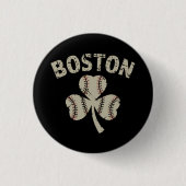 Vintages Boston St Patrick's Day Irish Kleeblatt Button (Vorderseite)