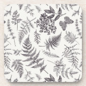 Vintages Botanik- und Schmetterlingsmuster Getränkeuntersetzer (Vorderseite)