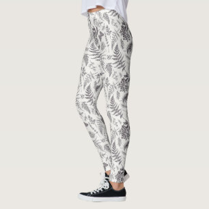 Vintages Botanik- und Schmetterlingsmuster Leggings