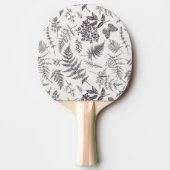 Vintages Botanik- und Schmetterlingsmuster Tischtennis Schläger (Vorderseite)