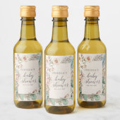 Vintages botanisches Babydusche Mini-Weinetikett Weinetikett (Flaschen)