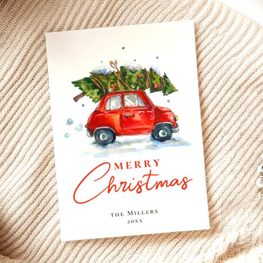 Vintages botanisches Baum Wasserfarben Weihnachten