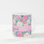 Vintages botanisches Blumendesign Mattglastasse (VorderseiteRechts)