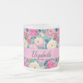 Vintages botanisches Blumendesign Mattglastasse (Mittel)