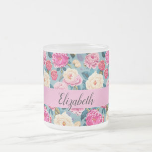 Vintages botanisches Blumendesign Mattglastasse