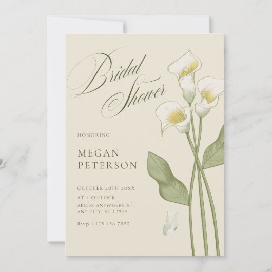 Vintages botanisches Brautparty Einladung (Vorderseite)