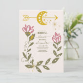 Vintages botanisches Brautparty Einladung (Stehend Vorderseite)