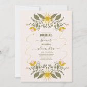 Vintages botanisches Brautparty Einladung (Vorderseite)