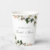 Vintages botanisches Brautparty Pappbecher (Vorderseite)