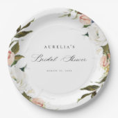 Vintages botanisches Brautparty Pappteller (Vorderseite)