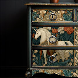 Vintages Botanisches Einhorn Seidenpapier