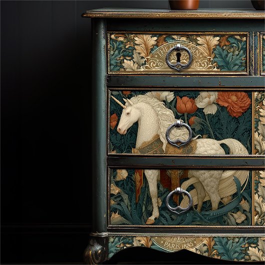 Vintages Botanisches Einhorn Seidenpapier