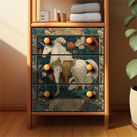 Vintages Botanisches Einhorn Seidenpapier