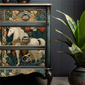 Vintages Botanisches Einhorn Seidenpapier