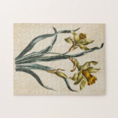 Vintages botanisches florales Daffodil Puzzle (Horizontal)