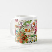 Vintages botanisches Geschenk Positive Affirmative Kaffeetasse (Vorderseite Links)
